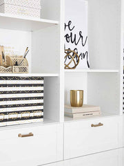 Load image into Gallery viewer, Foldable Magazine File Holders with Gold Label Holder - Set of 4 - Black and Gold
