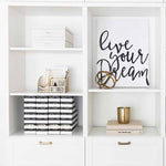 Load image into Gallery viewer, Foldable Magazine File Holders with Gold Label Holder - Set of 4 - Black and Gold
