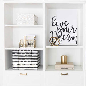 Load image into Gallery viewer, Foldable Magazine File Holders with Gold Label Holder - Set of 4 - Black and Gold
