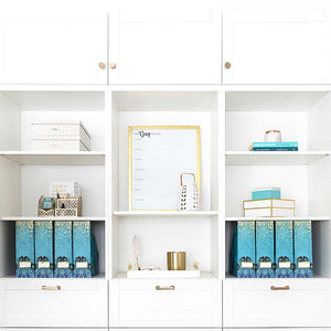 Load image into Gallery viewer, Foldable Magazine File Holder with Gold Label Holder - Set of 4 - Peacock
