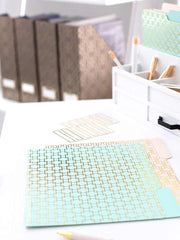 Load image into Gallery viewer, Decorative File Folders - 1/3 Cut Tabs - Letter Size - Set of 12 - 2 Each of 6 Cute Patterns with Gold Foil (Pink Aqua and Cream)
