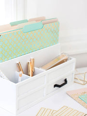 Load image into Gallery viewer, Decorative File Folders - 1/3 Cut Tabs - Letter Size - Set of 12 - 2 Each of 6 Cute Patterns with Gold Foil (Pink Aqua and Cream)
