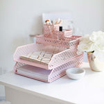 Load image into Gallery viewer, Riviera 6 Piece Pink Interlocking Desk Organizer Set
