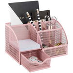 Load image into Gallery viewer, Fontvieille Unique Metal Desk Organizer with Drawer - Pink
