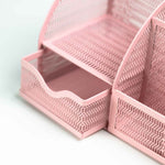Load image into Gallery viewer, Fontvieille Unique Metal Desk Organizer with Drawer - Pink
