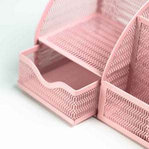 Load image into Gallery viewer, Fontvieille Unique Metal Desk Organizer with Drawer - Pink
