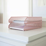 Load image into Gallery viewer, Riviera Stackable Pink Paper Tray - Set of 2 - Letter Size
