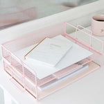 Load image into Gallery viewer, Fontvieille Stackable Pink Paper Tray - Set of 2 - Letter Size
