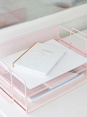 Load image into Gallery viewer, Fontvieille Stackable Pink Paper Tray - Set of 2 - Letter Size
