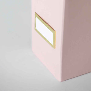 Foldable Magazine File Holder with Gold Label Holder - Set of 6 - Pink