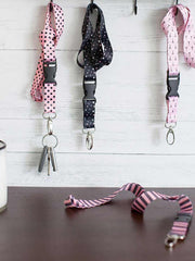 Load image into Gallery viewer, Pink Lanyard Keychain for Women Girls - 4 Pcs Set - 4 Cute Designs