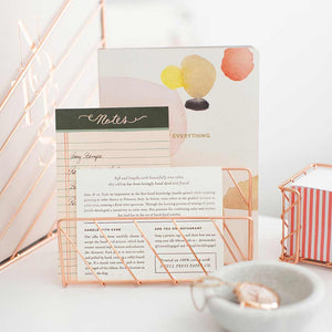 Monte Rose Gold Desk Organizer Set - 5 Piece - Metal Wire - Diagonal Pattern