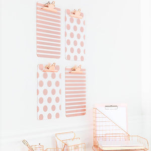 Decorative Set of 4 Rose Gold Clipboards