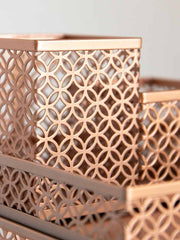 Load image into Gallery viewer, Riviera 6 Piece Rose Gold Interlocking Desk Organizer Set
