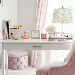 Load image into Gallery viewer, Monte Rose Gold Wire Desk Organizer Set
