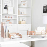 Load image into Gallery viewer, Riviera 6 Piece Rose Gold Desk Organizer Set
