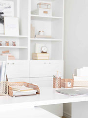 Load image into Gallery viewer, Riviera 6 Piece Rose Gold Desk Organizer Set
