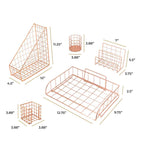Load image into Gallery viewer, Monte Rose Gold Wire Desk Organizer Set
