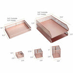 Load image into Gallery viewer, Riviera 6 Piece Rose Gold Interlocking Desk Organizer Set
