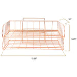 Load image into Gallery viewer, Monte Rose Gold Stackable Paper Tray - Set of 2 - Metal Wire -Letter Size
