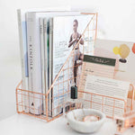 Load image into Gallery viewer, Monte Rose Gold Wire Desk Organizer Set
