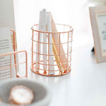 Load image into Gallery viewer, Monte Rose Gold Wire Desk Organizer Set
