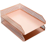 Load image into Gallery viewer, Riviera Stackable Rose Gold Paper Tray - Set of 2 - Letter Size
