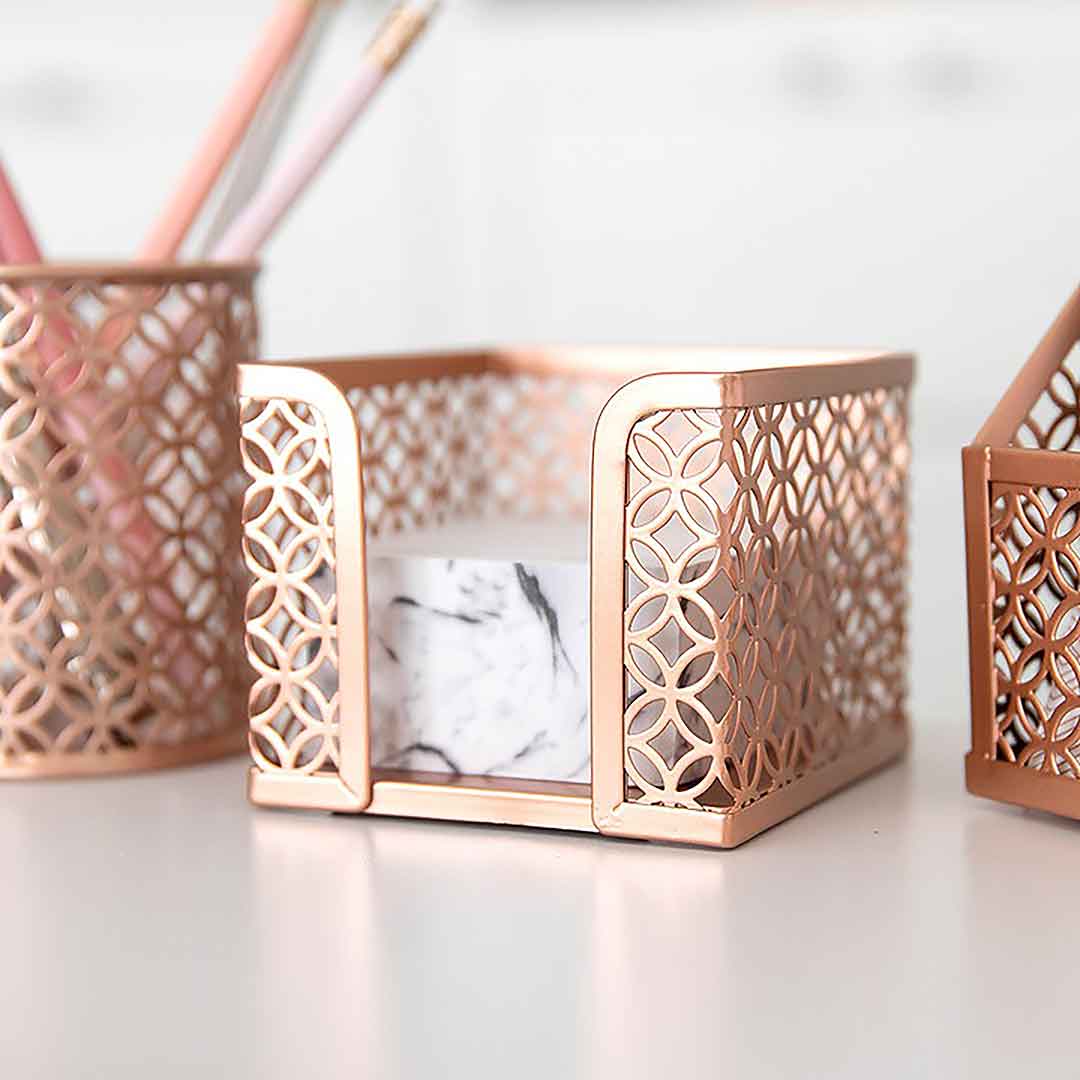 Rose Gold Desk Organizers and Accessories Office Supplies Set