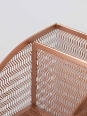 Load image into Gallery viewer, Fontvieille Unique Metal Rose Gold Desk Organizer with Drawer
