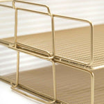 Load image into Gallery viewer, Fontvieille Stackable Gold Paper Tray - Set of 2 - Letter Size
