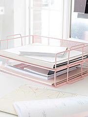 Load image into Gallery viewer, Fontvieille Stackable Pink Paper Tray - Set of 2 - Letter Size
