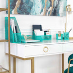 Load image into Gallery viewer, Riviera 6 Piece Dark Teal Desk Organizer Set
