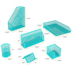 Load image into Gallery viewer, Riviera 6 Piece Dark Teal Desk Organizer Set
