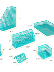 Load image into Gallery viewer, Riviera 6 Piece Dark Teal Desk Organizer Set
