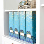 Load image into Gallery viewer, Foldable Magazine File Holder with Gold Label Holder - Set of 4 - Peacock
