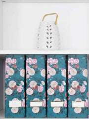 Load image into Gallery viewer, Foldable Magazine File Holder with Gold Label Holder - Set of 4 - Floral and Teal
