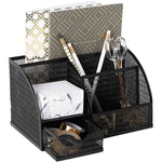 Load image into Gallery viewer, Fontvieille Unique Metal Black Desk Organizer with Drawer
