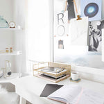 Load image into Gallery viewer, Fontvieille Stackable Gold Paper Tray - Set of 2 - Letter Size
