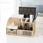 Load image into Gallery viewer, Fontvieille Unique Metal Gold Desk Organizer with Drawer
