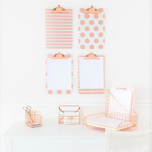 Decorative Set of 4 Rose Gold Clipboards