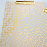 Load image into Gallery viewer, Set of 4 Decorative Clipboards with Light Pink Patterns and Gold Foil
