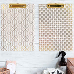 Load image into Gallery viewer, Set of 4 Decorative Clipboards with Light Pink Patterns and Gold Foil

