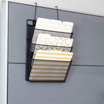 Load image into Gallery viewer, Office Cubicle Black Wire Mesh Hanging Wall File Organizer
