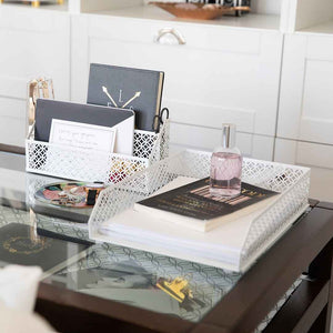 Load image into Gallery viewer, Riviera 6 Piece White Desk Organizer Set
