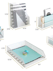 Load image into Gallery viewer, Riviera 6 Piece White Desk Organizer Set
