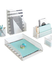 Load image into Gallery viewer, Riviera 6 Piece White Desk Organizer Set
