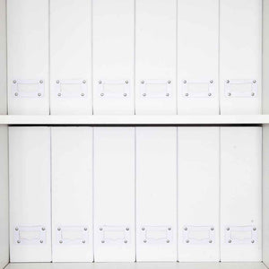 Foldable Magazine File Holder with Leather Label Holder - Set of 6 - White