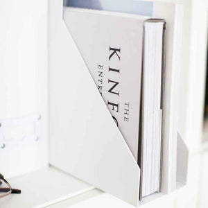 Load image into Gallery viewer, Foldable Magazine File Holder with Leather Label Holder - Set of 6 - White
