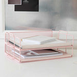 Load image into Gallery viewer, Fontvieille Stackable Pink Paper Tray - Set of 2 - Letter Size
