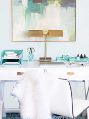 Load image into Gallery viewer, Riviera 6 Piece Aqua Interlocking Desk Organizer Set
